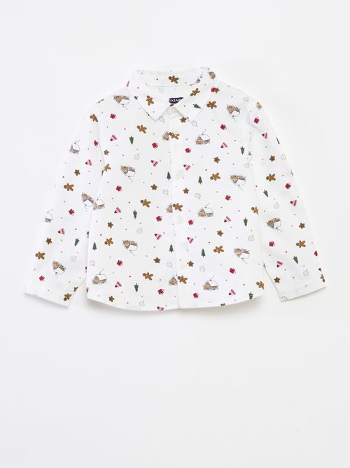 Chemise de Noël all-over en coton - Kiabi