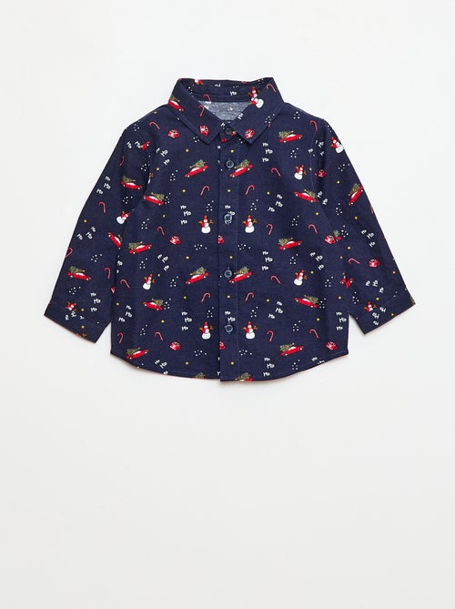 Chemise de Noël all-over en coton - Kiabi