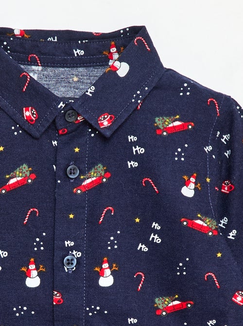 Chemise de Noël all-over en coton - Kiabi