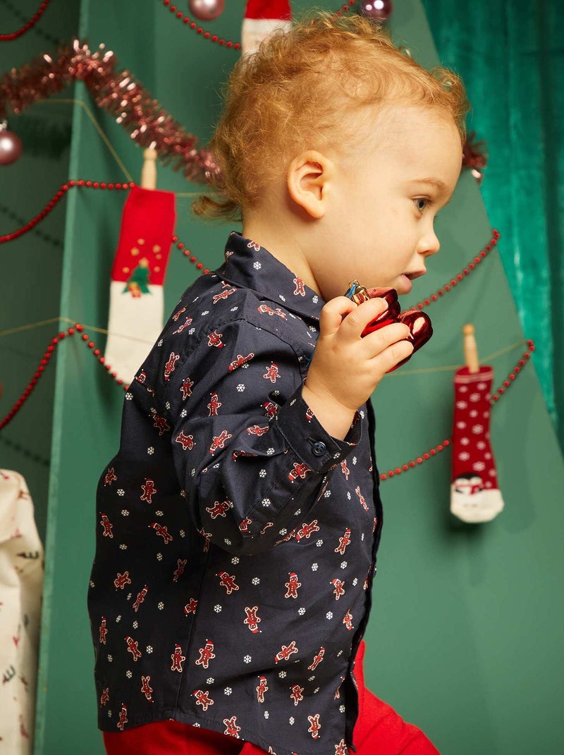 Chemise de Noël Bleu - Kiabi