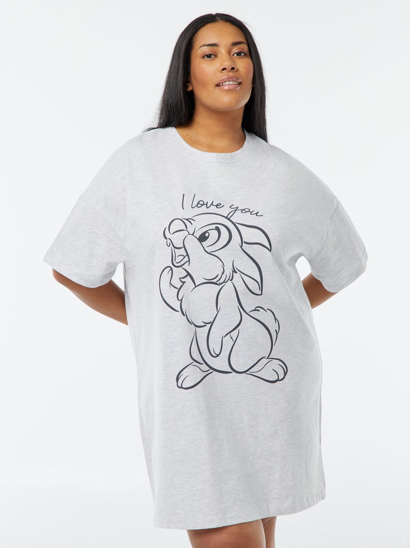 Chemise de nuit à manches courtes 'Disney' Gris Panpan - Kiabi