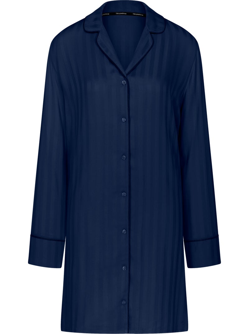 Chemise de nuit amourette jacquard Bleu - Kiabi