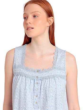 Chemise de nuit blue flowers