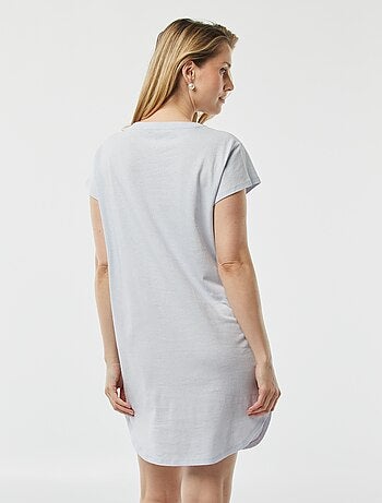 Chemise de nuit coupe tee-shirt en lin mélangé