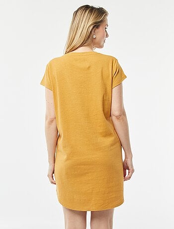 Chemise de nuit coupe tee-shirt en lin mélangé