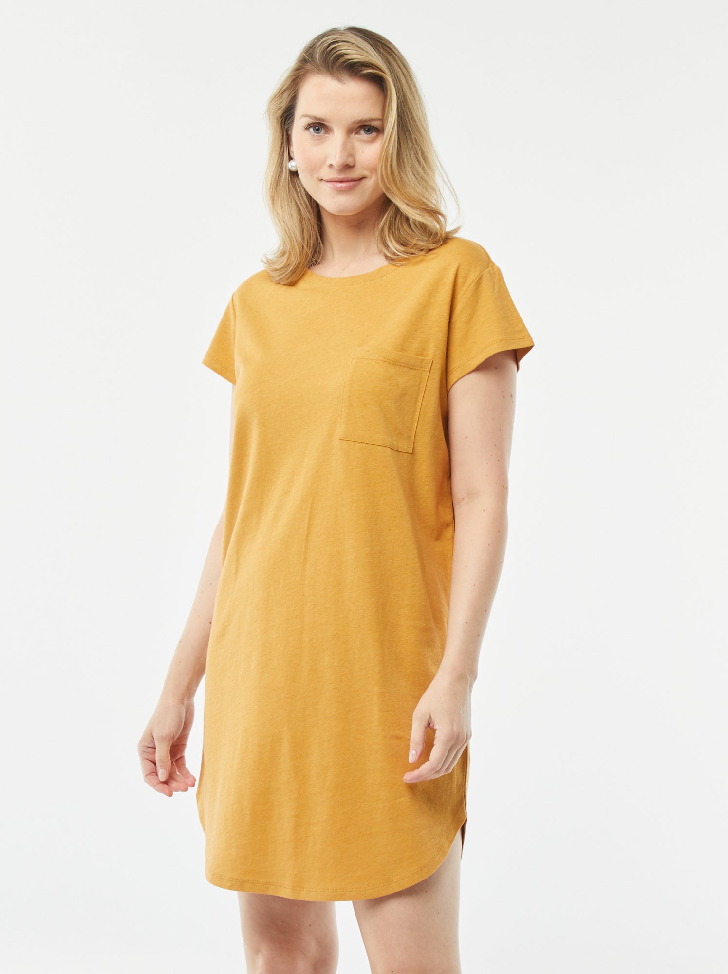 Chemise de nuit coupe tee-shirt en lin mélangé