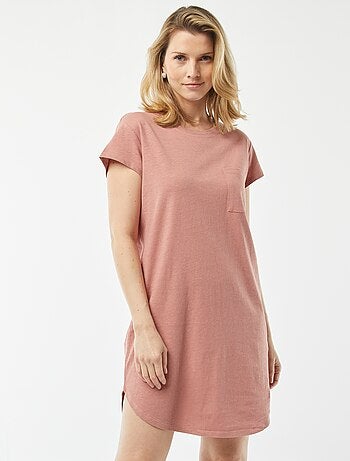 Chemise de nuit coupe tee-shirt en lin mélangé