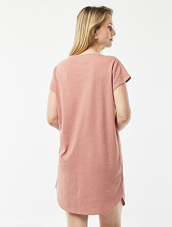 Chemise de nuit coupe tee-shirt en lin mélangé