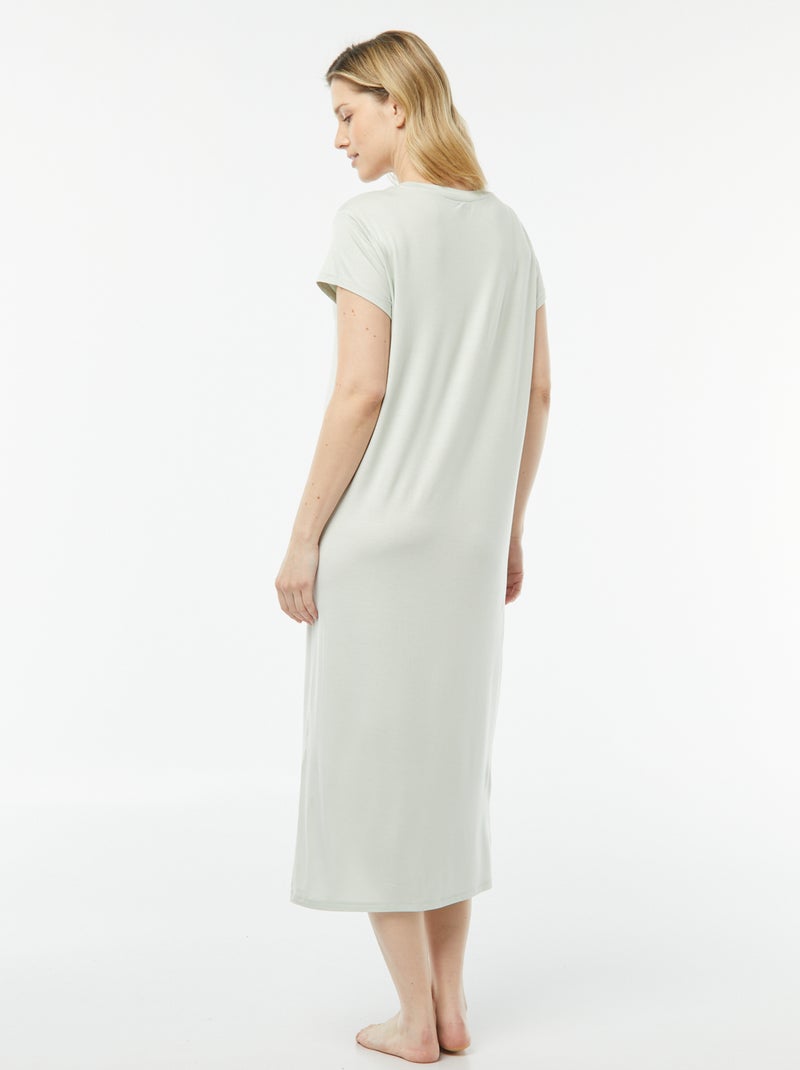 Chemise de nuit coupe tee-shirt fluide Bleu vert - Kiabi
