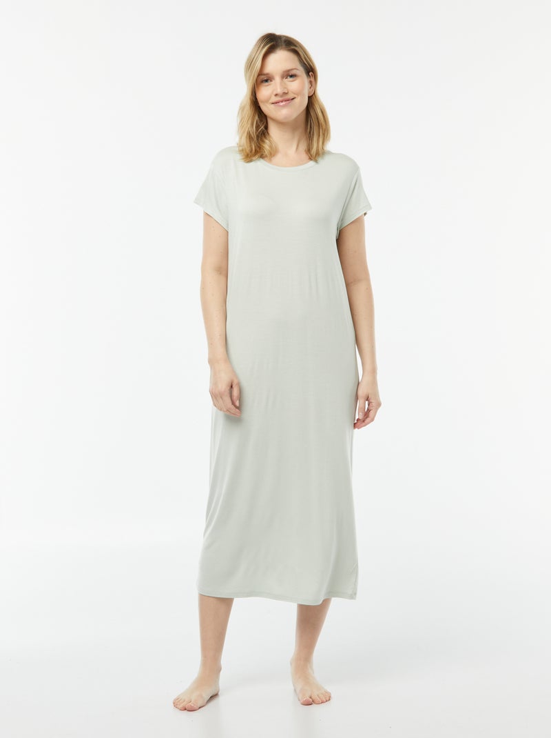 Chemise de nuit coupe tee-shirt fluide Bleu vert - Kiabi