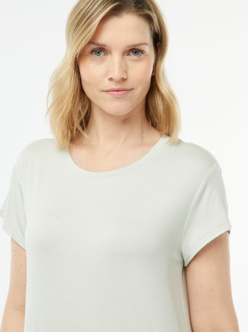 Chemise de nuit coupe tee-shirt fluide Bleu vert - Kiabi