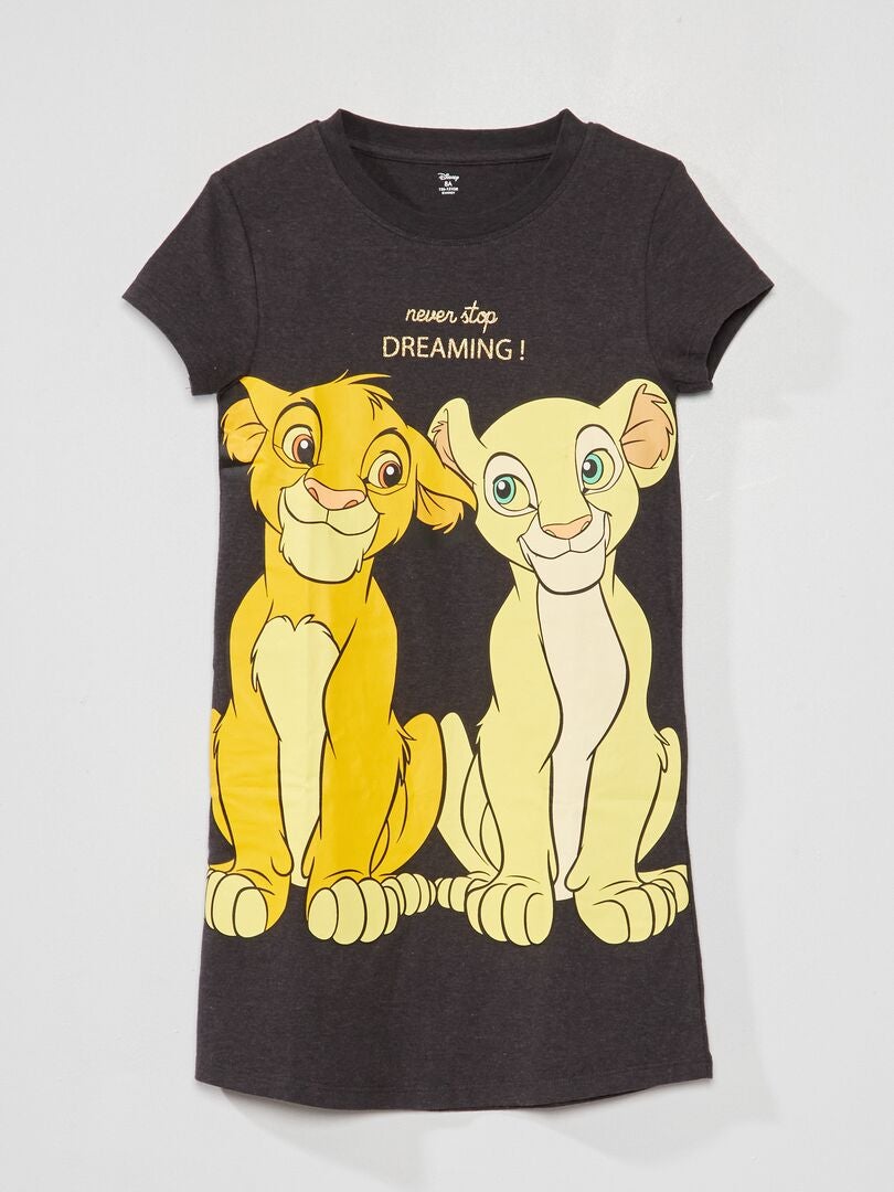 Chemise de nuit courte 'Roi Lion' Gris - Kiabi