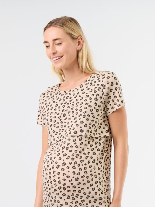 Chemise de nuit d'allaitement à message - Kiabi