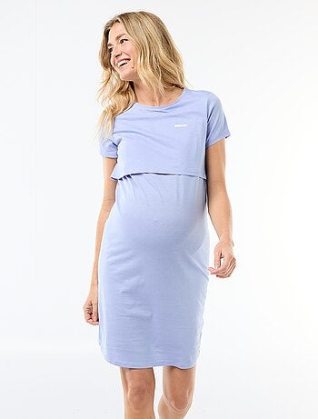 Chemise de nuit d'allaitement à message