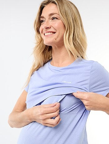 Chemise de nuit d'allaitement à message