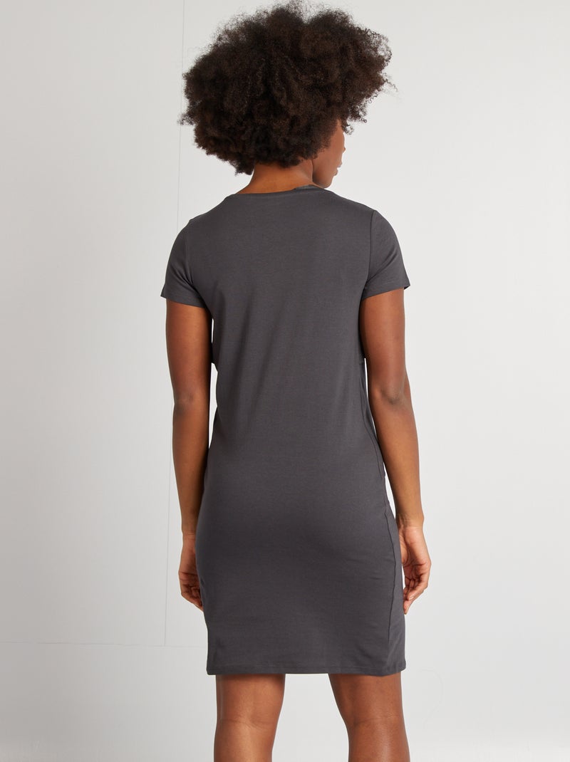 Chemise de nuit d'allaitement à message Gris - Kiabi