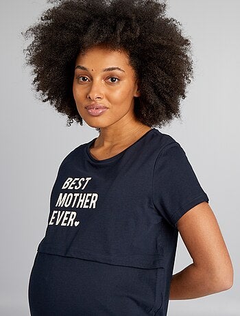 Chemise de nuit d'allaitement à message