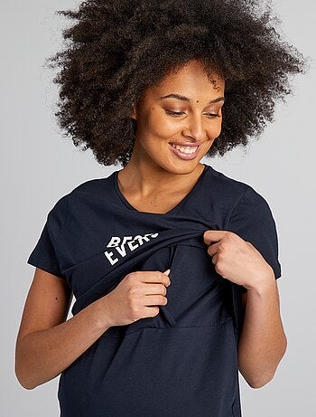 Chemise de nuit d'allaitement à message