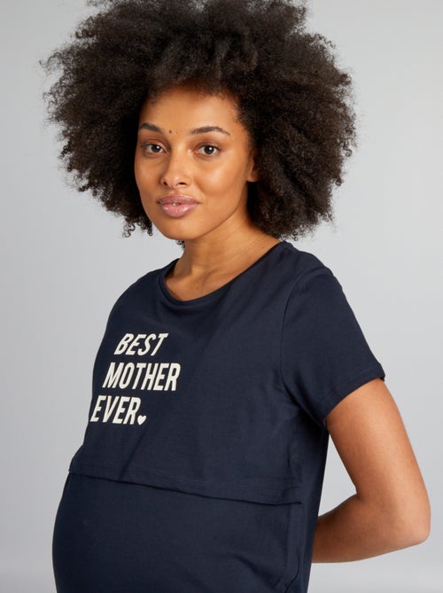 Chemise de nuit d'allaitement à message - Kiabi