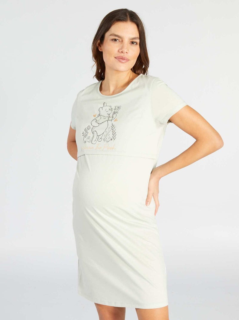 Chemise de nuit de maternité Vert - Kiabi