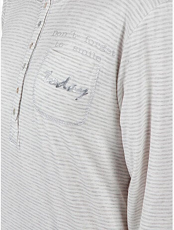Chemise de nuit do not forget to smile gris