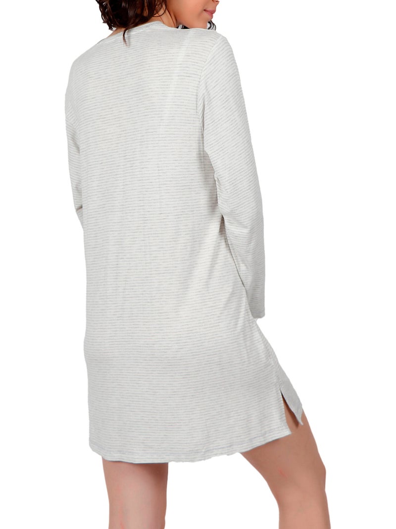 Chemise de nuit do not forget to smile gris Gris - Kiabi