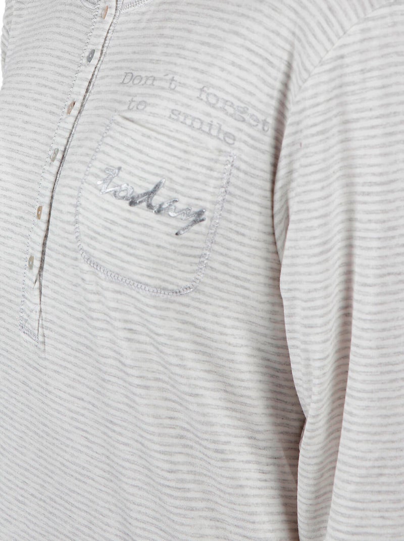 Chemise de nuit do not forget to smile gris Gris - Kiabi