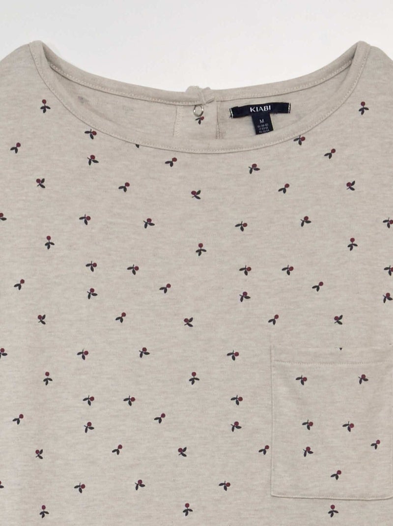 Chemise de nuit en jersey - So Easy Beige - Kiabi