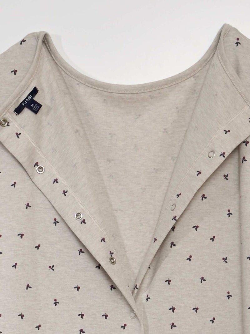 Chemise de nuit en jersey - So Easy Beige - Kiabi