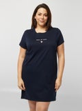 Chemise de nuit en jersey Bleu marine - Kiabi