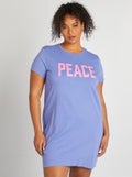 Chemise de nuit en jersey Violet - Kiabi