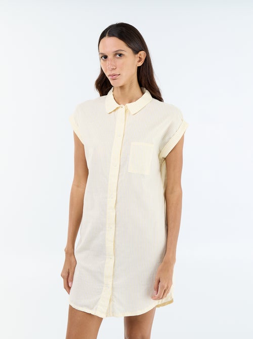Chemise de nuit imprimée en voile de coton - Kiabi