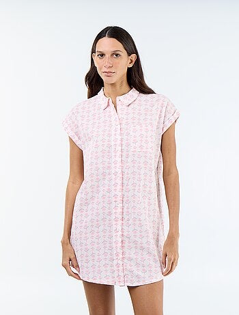Chemise de nuit imprimée en voile de coton