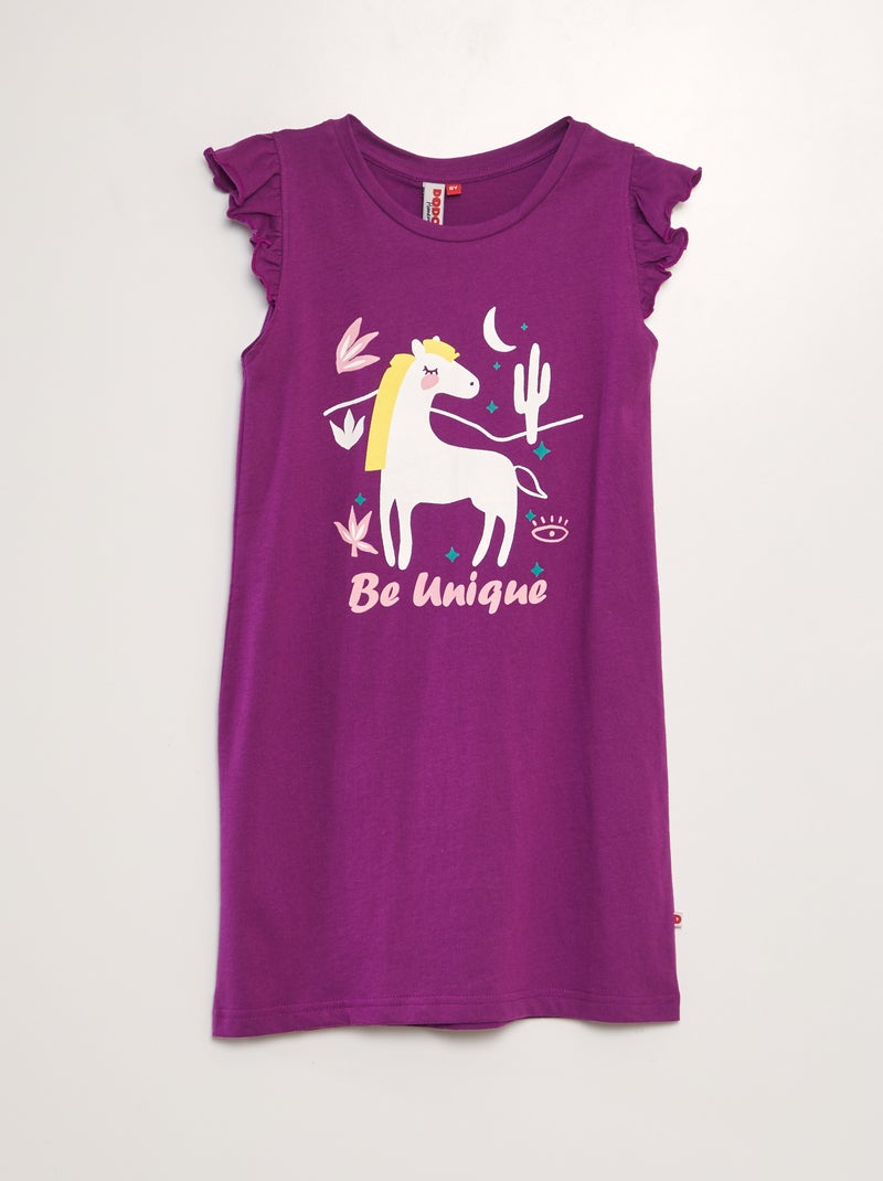 Chemise de nuit licorne violet - Kiabi