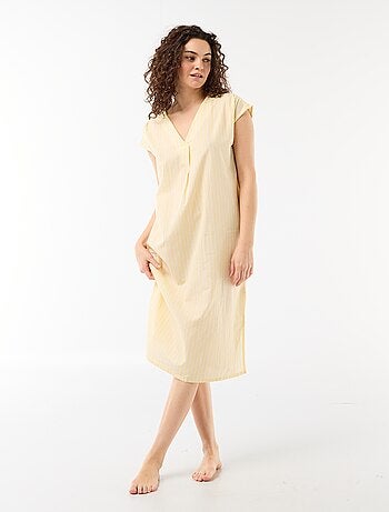 Chemise de nuit longue en voile de coton