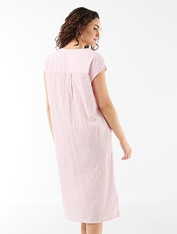 Chemise de nuit longue en voile de coton
