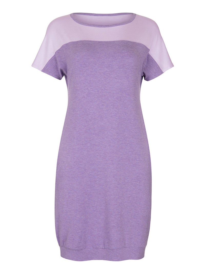 Chemise de nuit manches courtes laura Violet - Kiabi