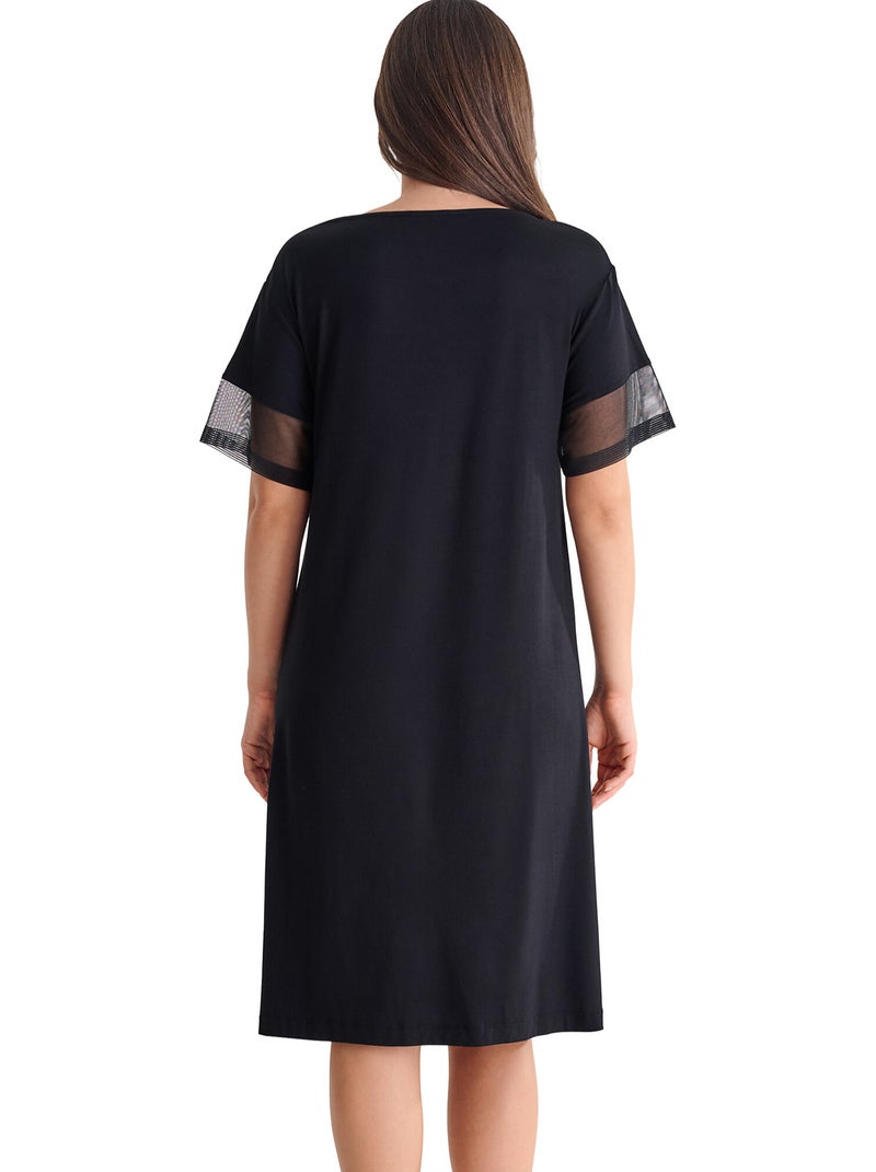 Chemise de nuit manches courtes sia Noir - Kiabi