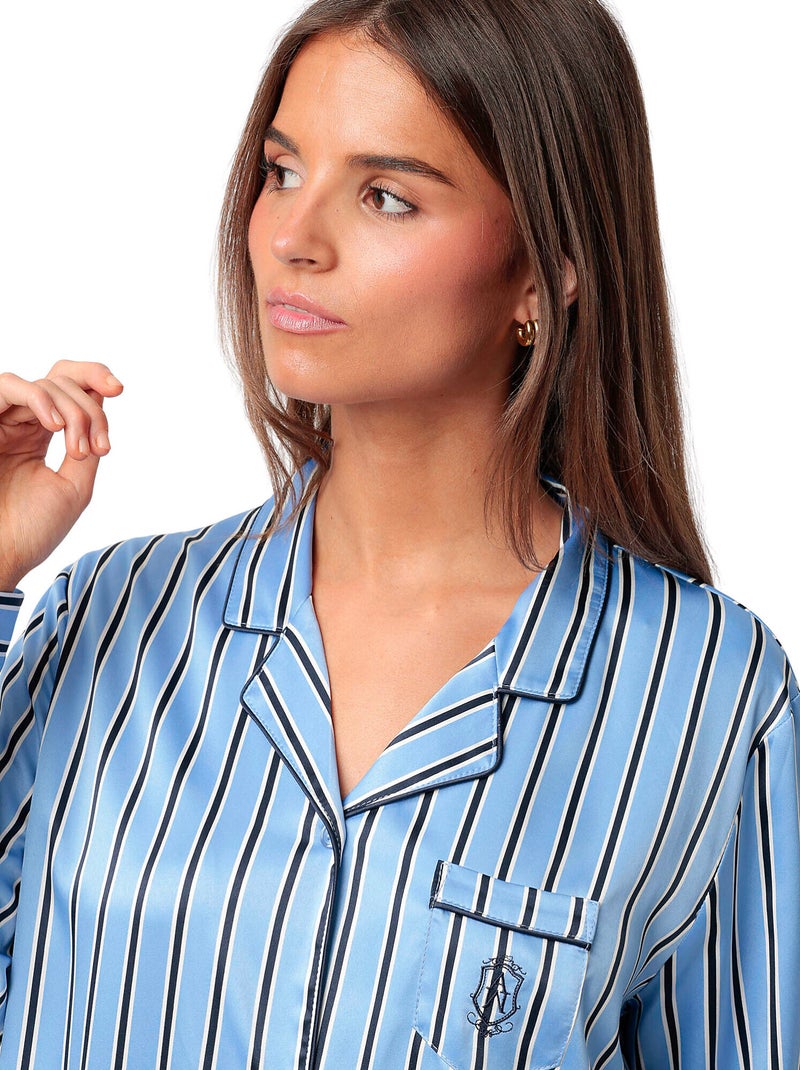 Chemise de nuit manches longues adm secret Bleu - Kiabi