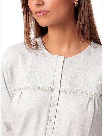 Chemise de nuit manches longues classic interlock