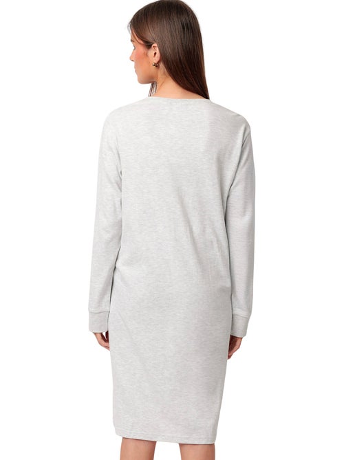 Chemise de nuit manches longues classic interlock - Kiabi