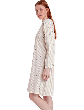 Chemise de nuit manches longues col rond stripes and stars