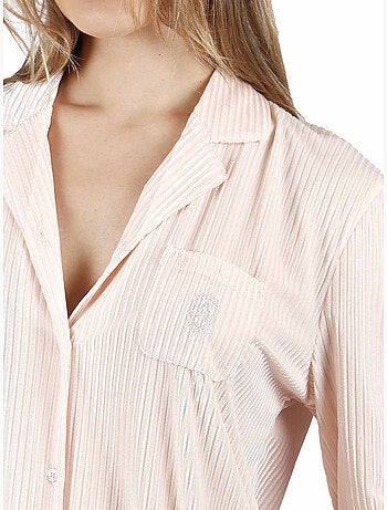 Chemise de nuit manches longues elegant stripes