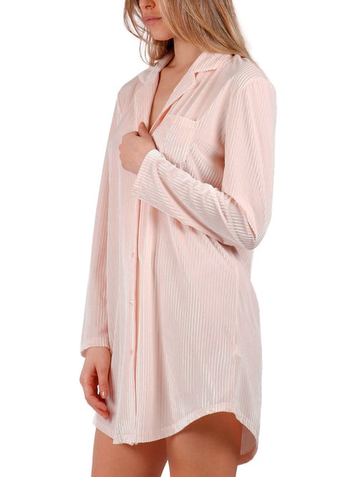 Chemise de nuit manches longues elegant stripes - Kiabi