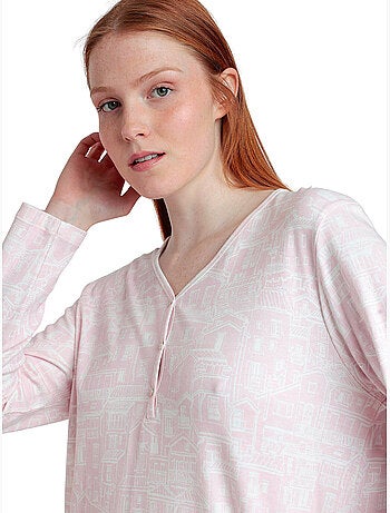 Chemise de nuit manches longues la vie est belle