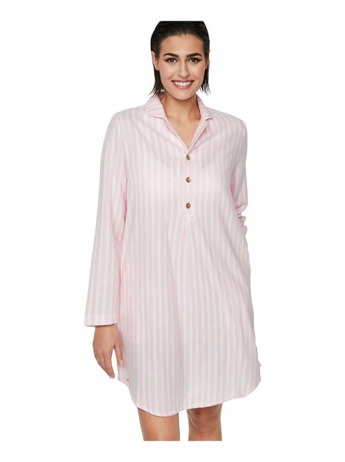 Chemise de nuit manches longues p105 oxford - Kiabi