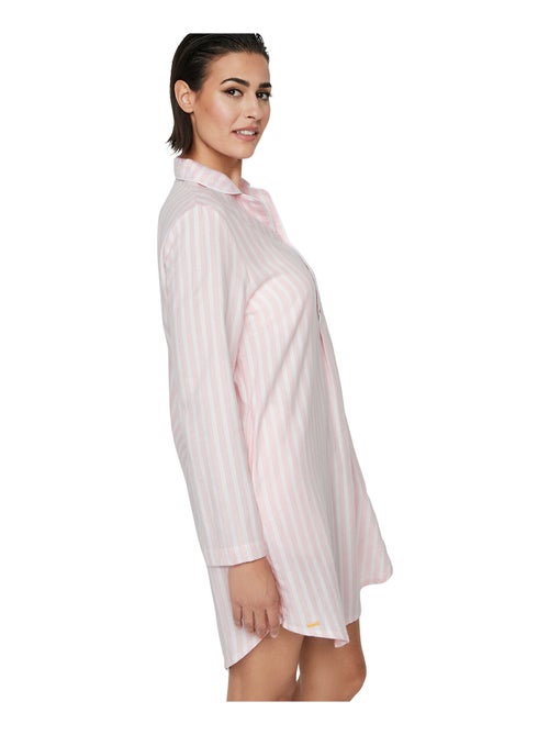 Chemise de nuit manches longues p105 oxford - Kiabi
