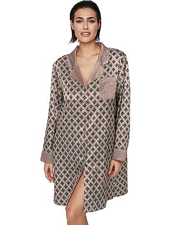 Chemise de nuit manches longues p116 satin sublime