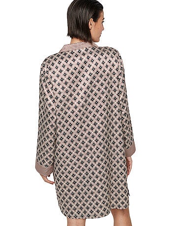 Chemise de nuit manches longues p116 satin sublime