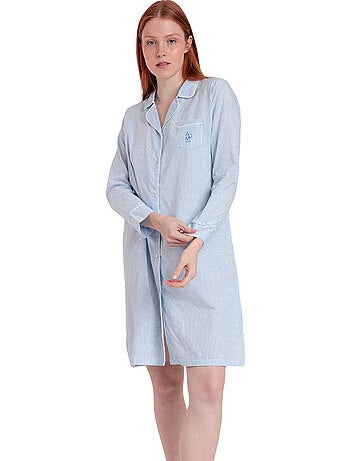 Chemise de nuit manches longues stripes home